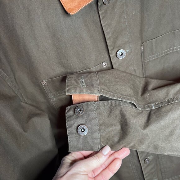Vintage Orvis Leather Collar Canvas Chore Coat - Picture 5 of 8